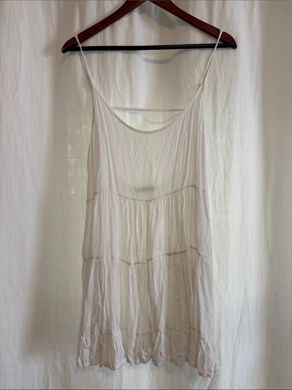 Brandy Melville White Tiered Spaghetti Strap Slip